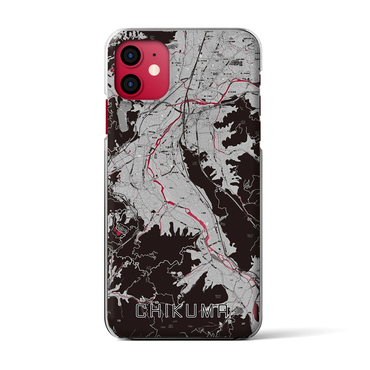 【千曲(長野県)】地図柄iPhoneケース(クリアタイプ)