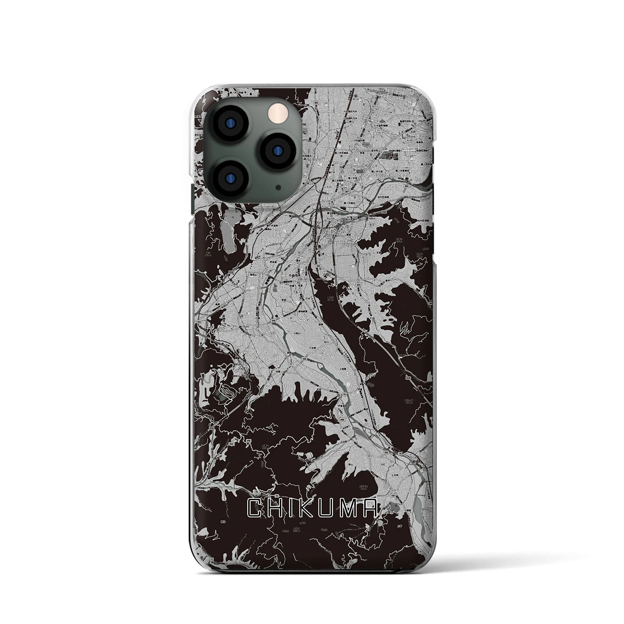 【千曲(長野県)】地図柄iPhoneケース(クリアタイプ)