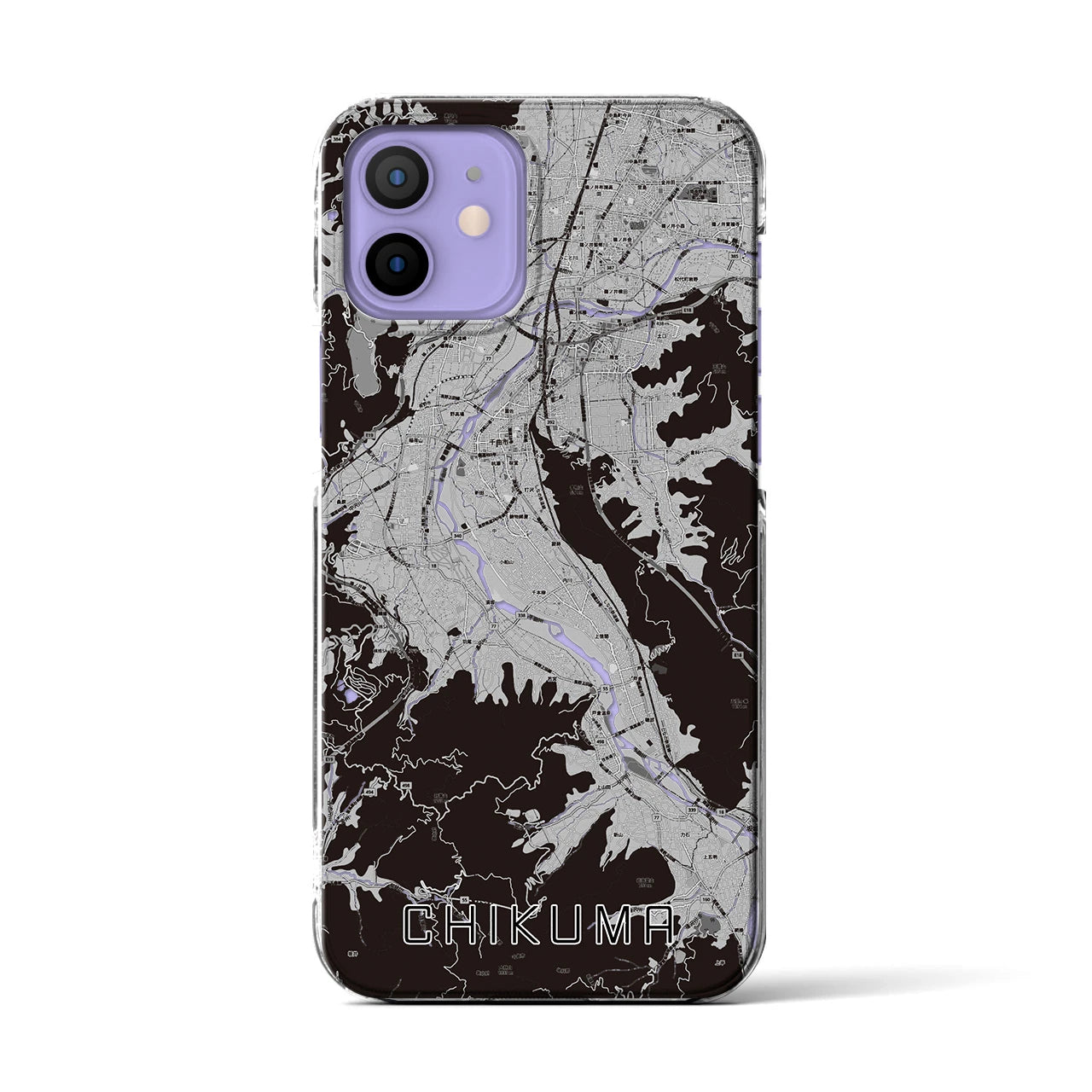 【千曲(長野県)】地図柄iPhoneケース(クリアタイプ)