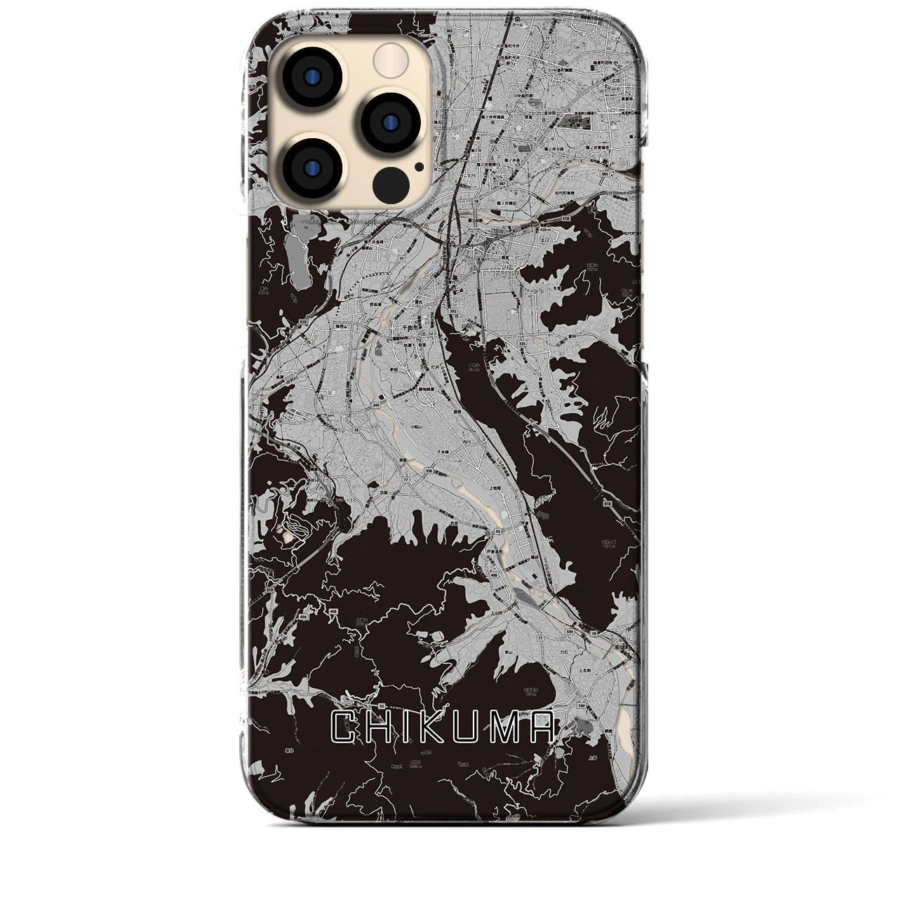 【千曲(長野県)】地図柄iPhoneケース(クリアタイプ)