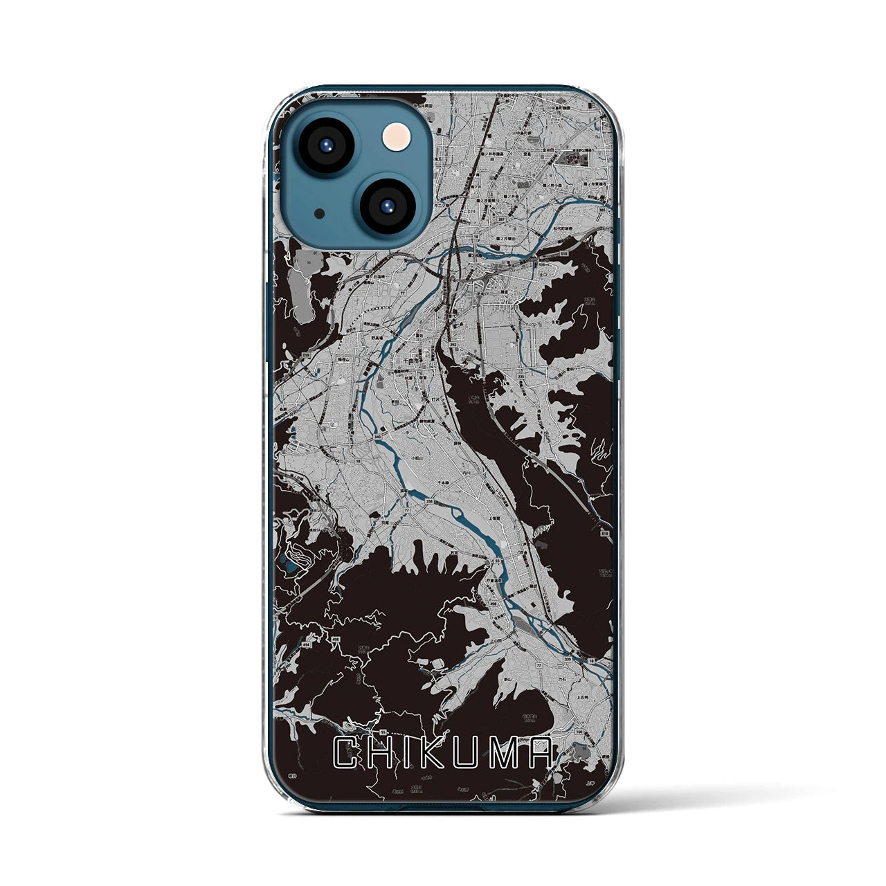 【千曲(長野県)】地図柄iPhoneケース(クリアタイプ)