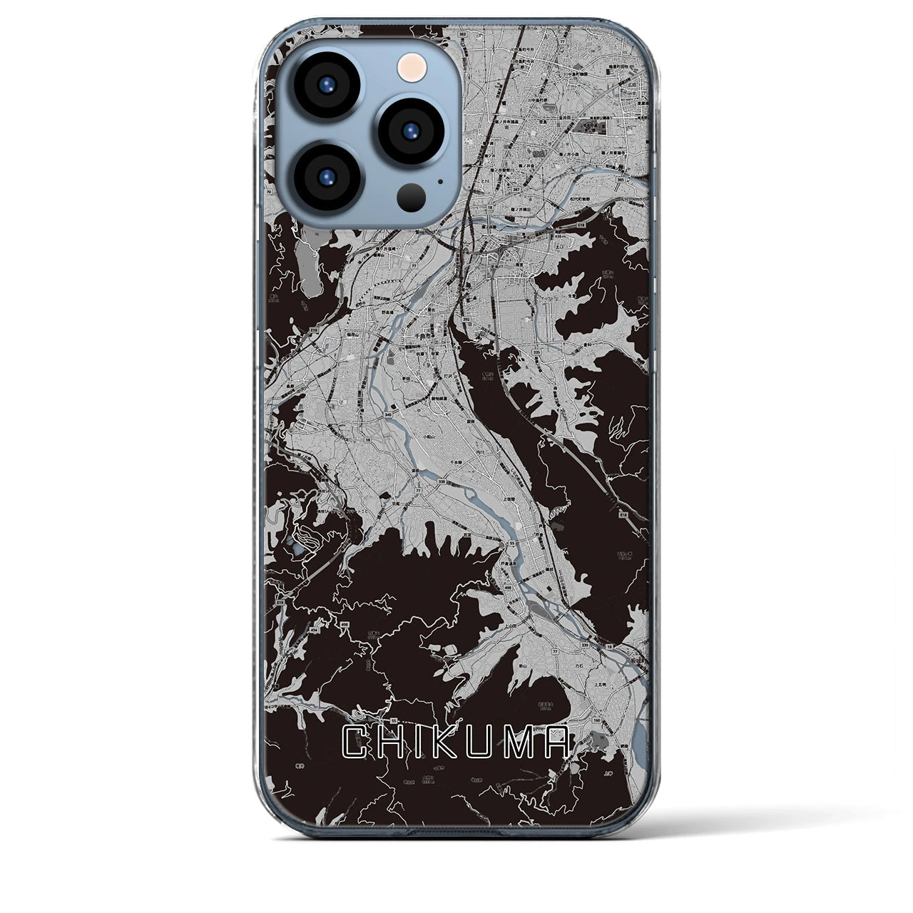 【千曲(長野県)】地図柄iPhoneケース(クリアタイプ)