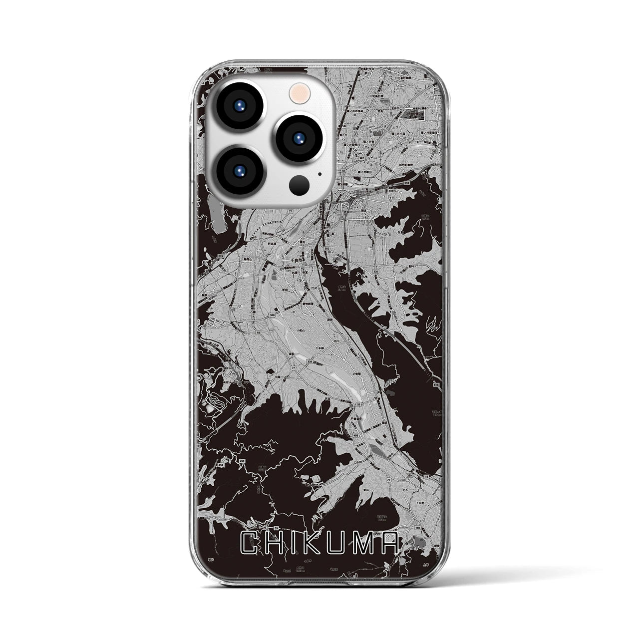 【千曲(長野県)】地図柄iPhoneケース(クリアタイプ)