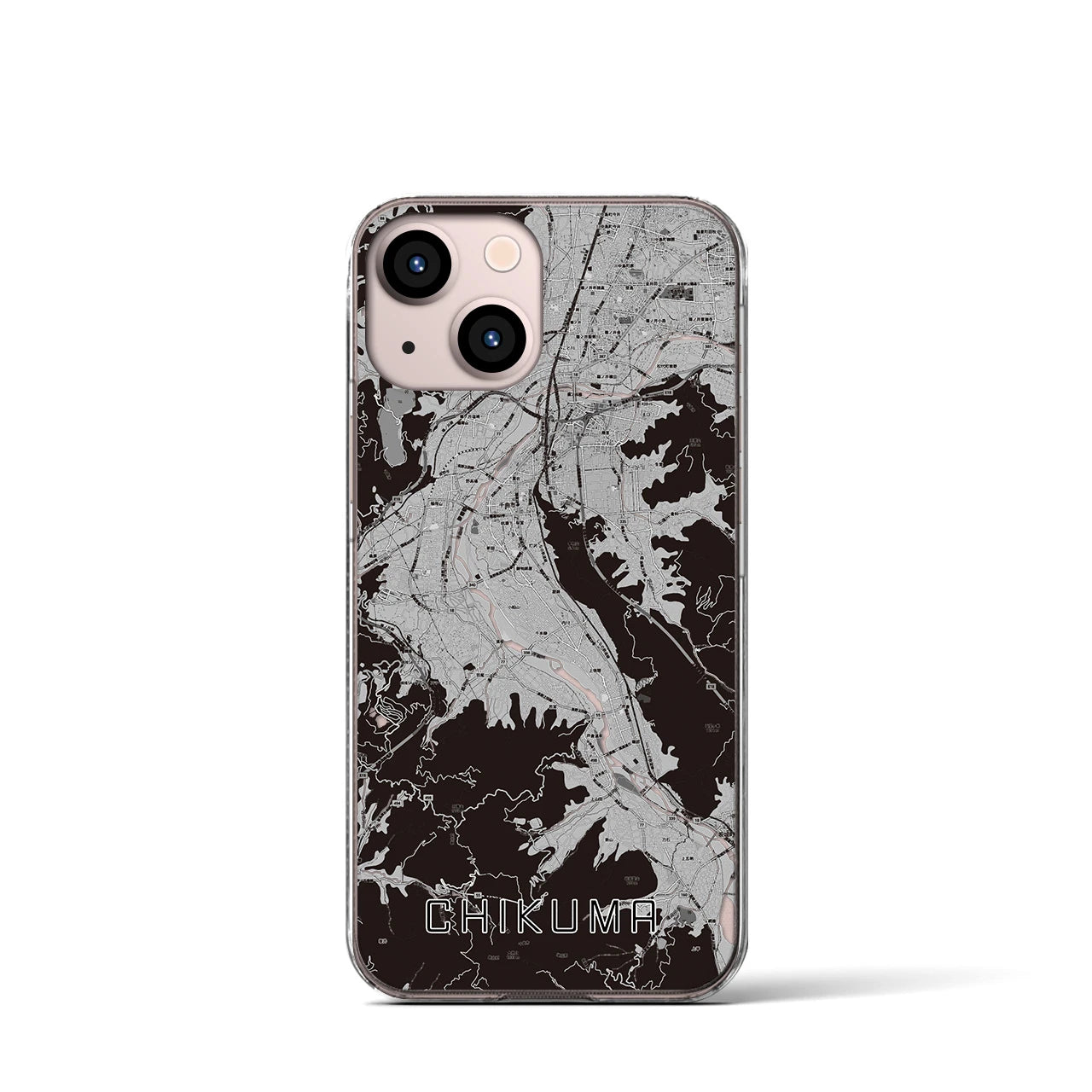 【千曲(長野県)】地図柄iPhoneケース(クリアタイプ)