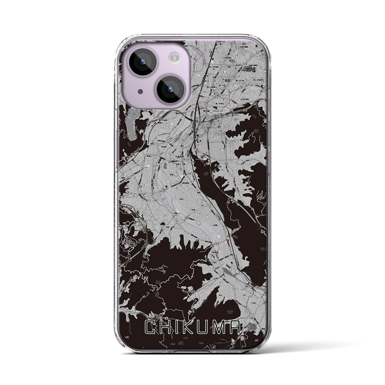 【千曲(長野県)】地図柄iPhoneケース(クリアタイプ)