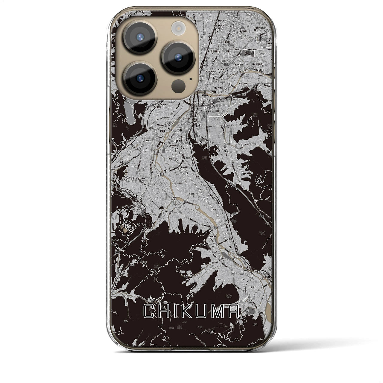 【千曲(長野県)】地図柄iPhoneケース(クリアタイプ)