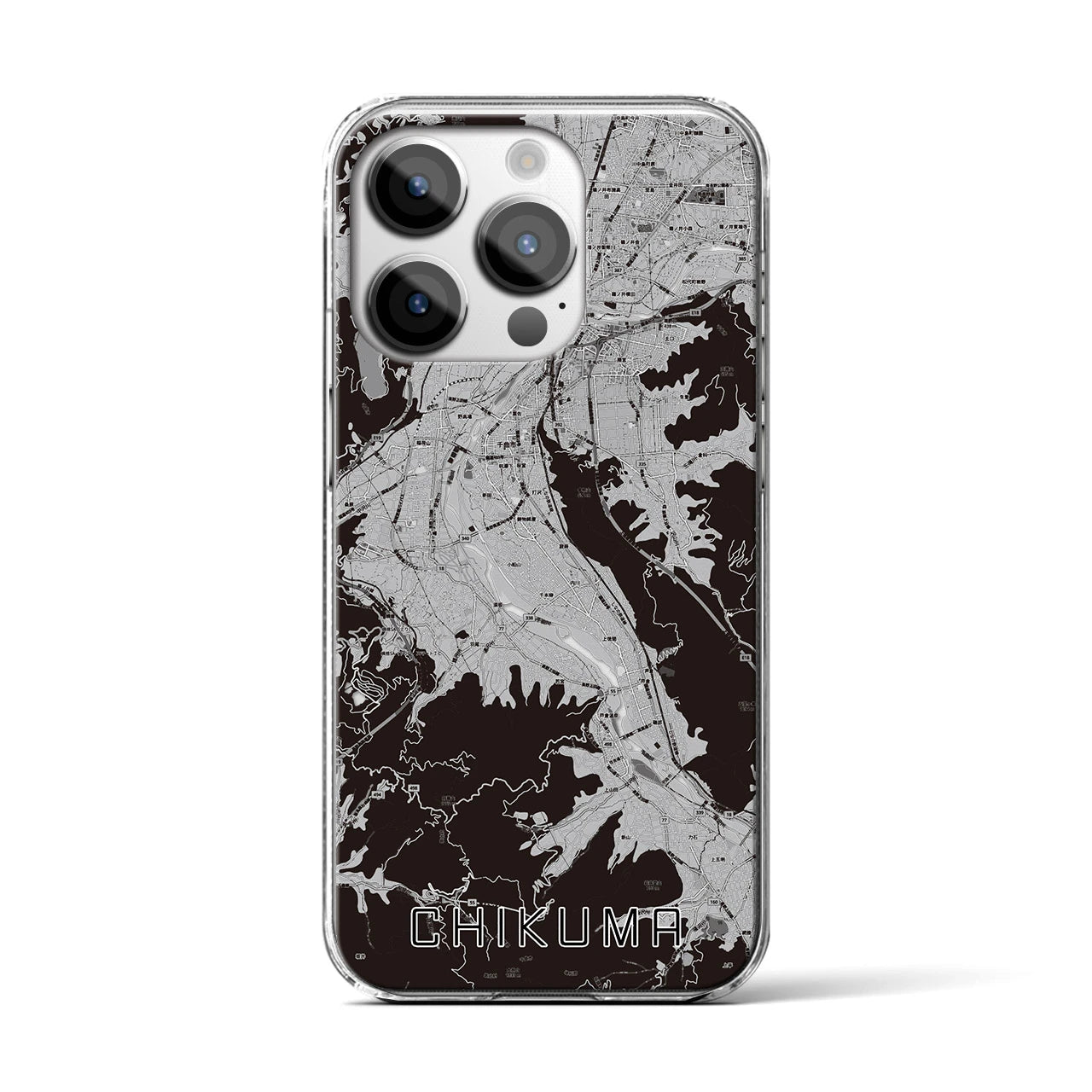 【千曲(長野県)】地図柄iPhoneケース(クリアタイプ)