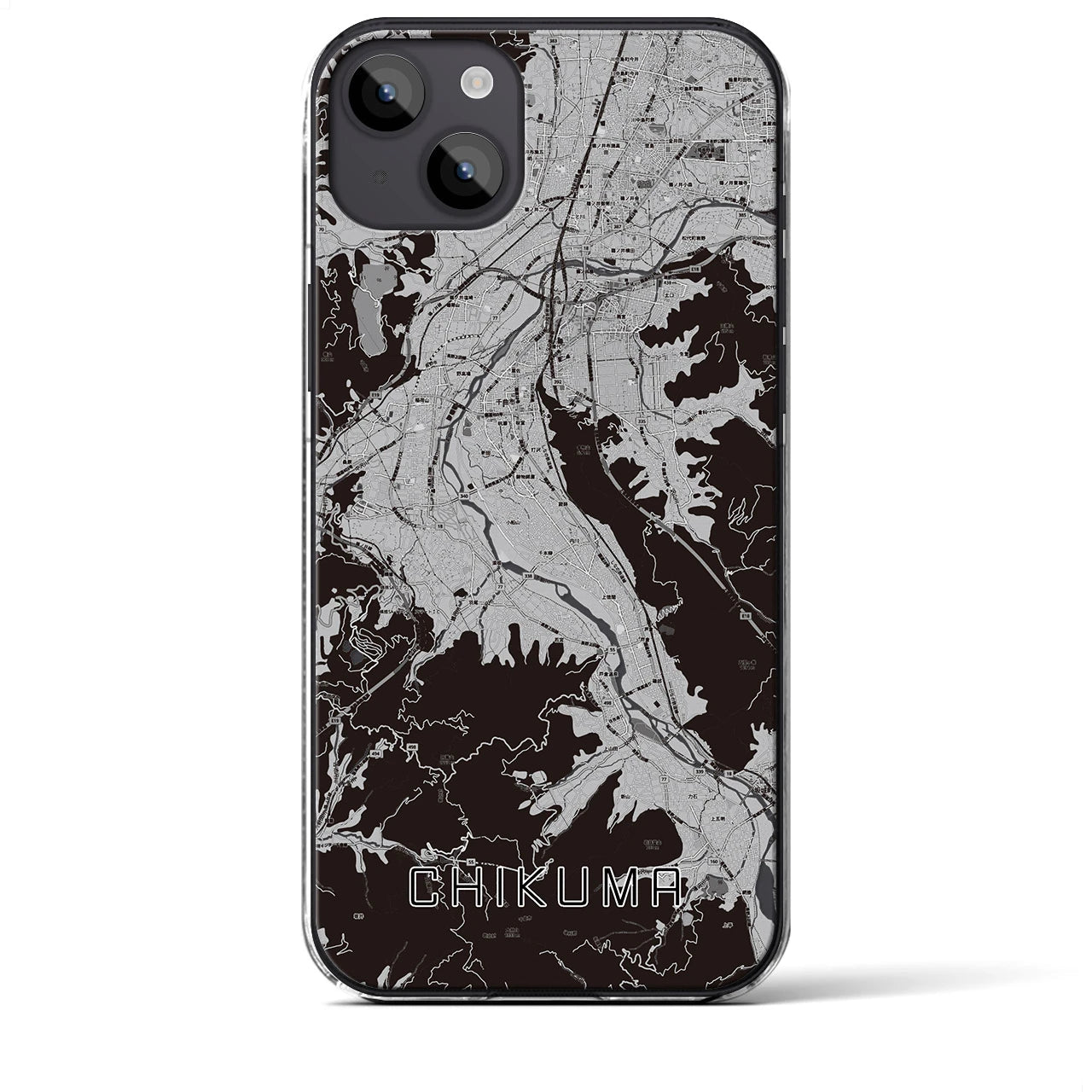 【千曲(長野県)】地図柄iPhoneケース(クリアタイプ)