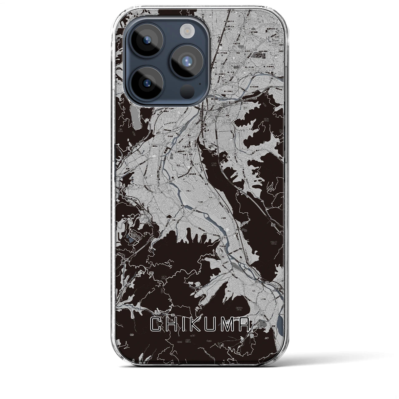 【千曲(長野県)】地図柄iPhoneケース(クリアタイプ)