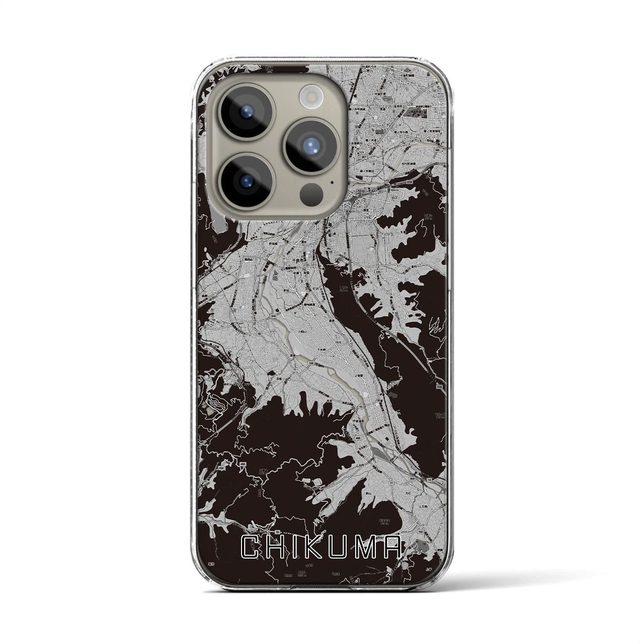 【千曲(長野県)】地図柄iPhoneケース(クリアタイプ)