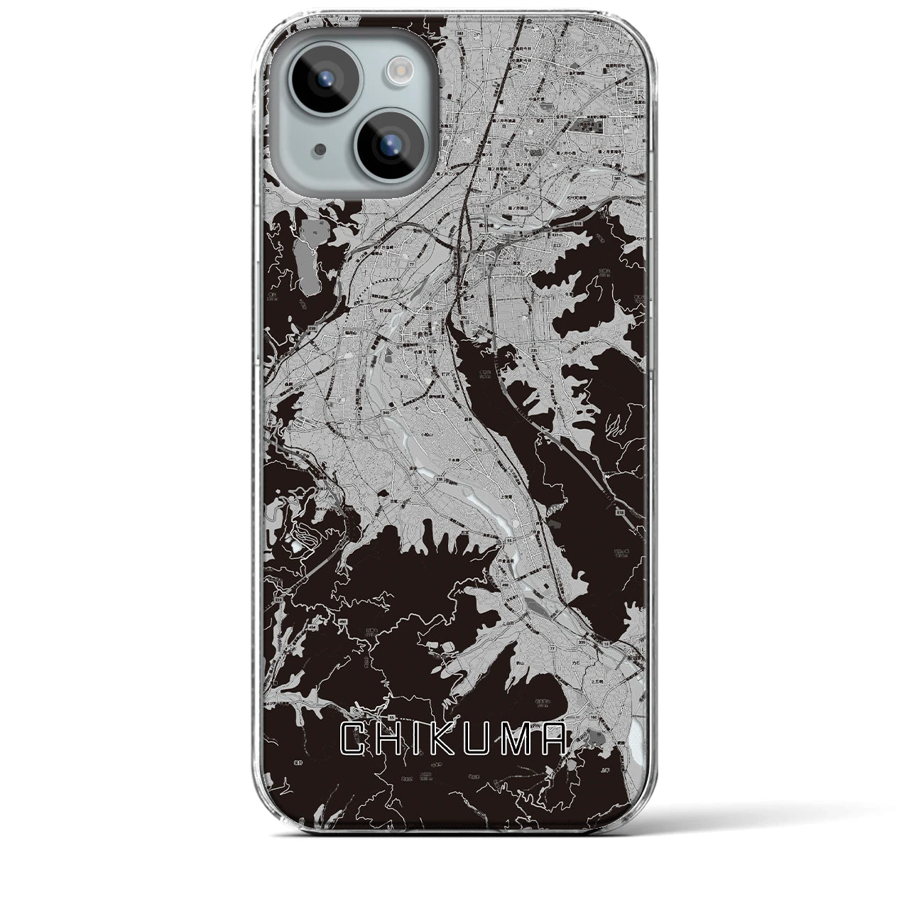 【千曲(長野県)】地図柄iPhoneケース(クリアタイプ)