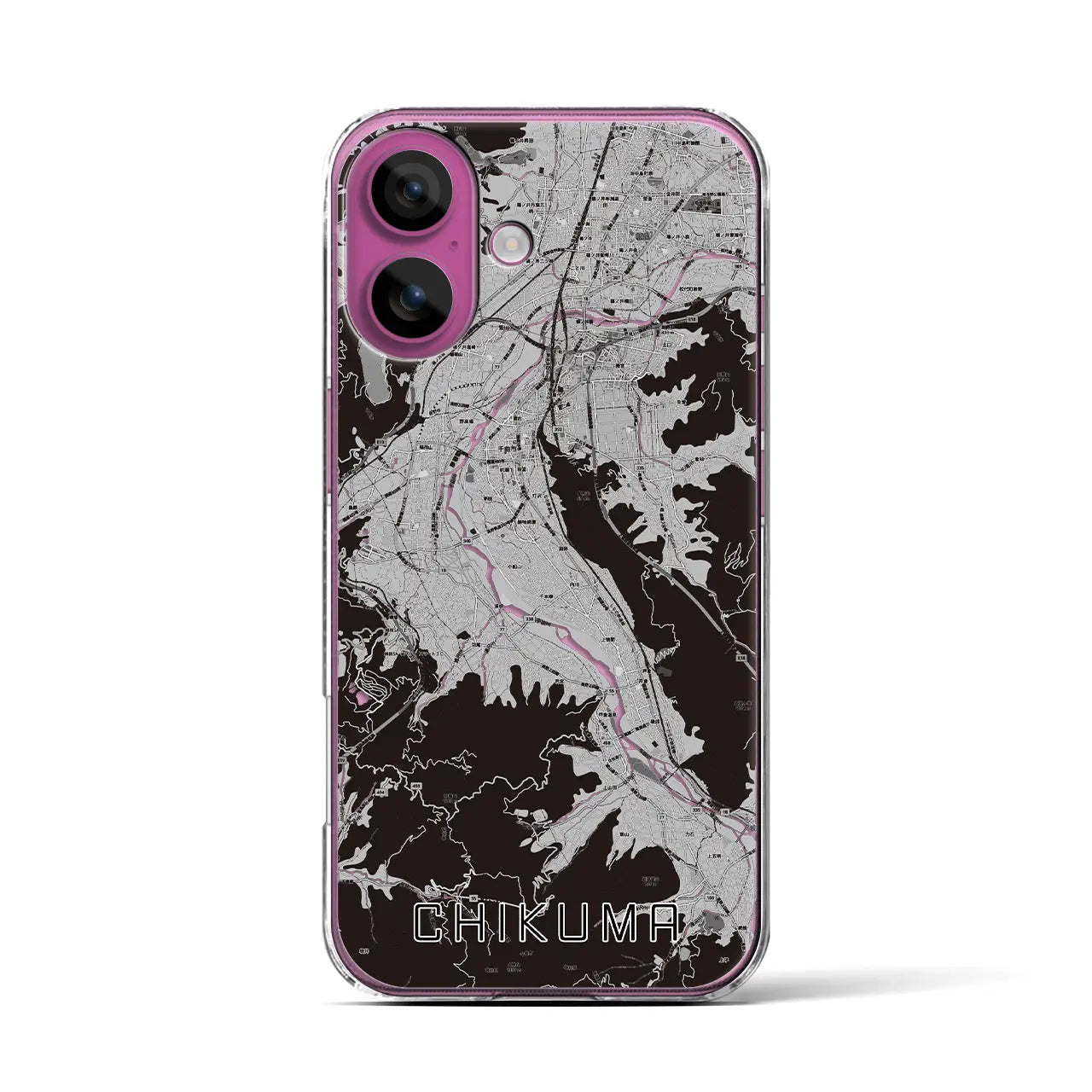 【千曲(長野県)】地図柄iPhoneケース(クリアタイプ)