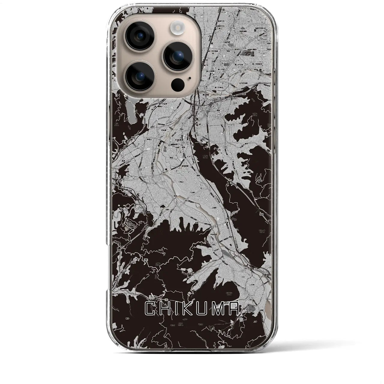 【千曲(長野県)】地図柄iPhoneケース(クリアタイプ)