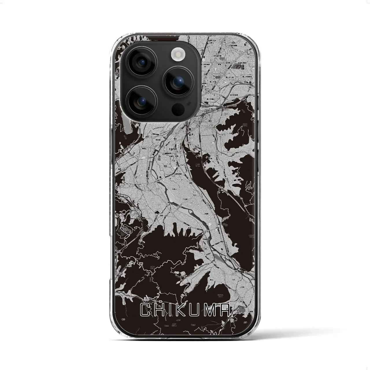 【千曲(長野県)】地図柄iPhoneケース(クリアタイプ)