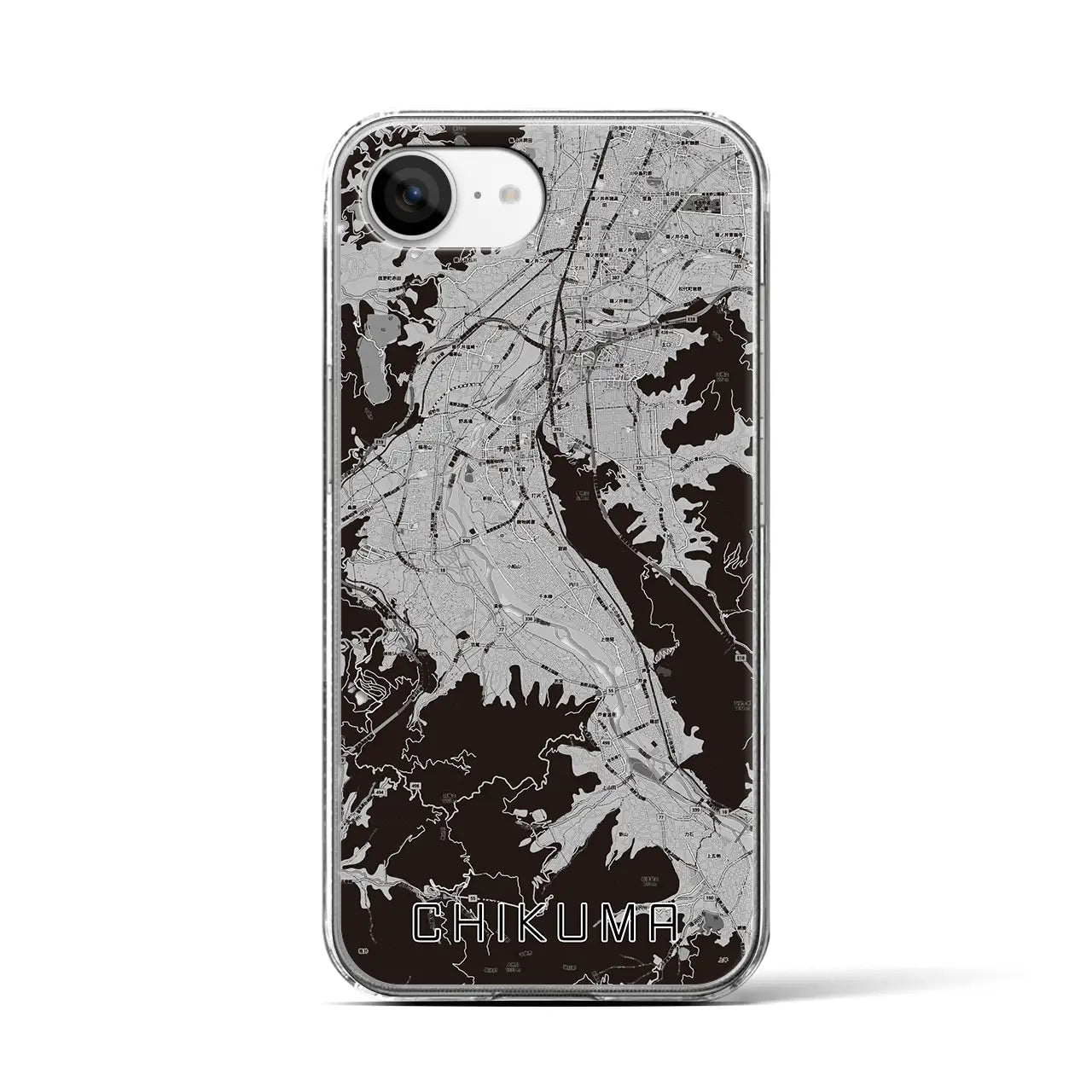 【千曲(長野県)】地図柄iPhoneケース(クリアタイプ)