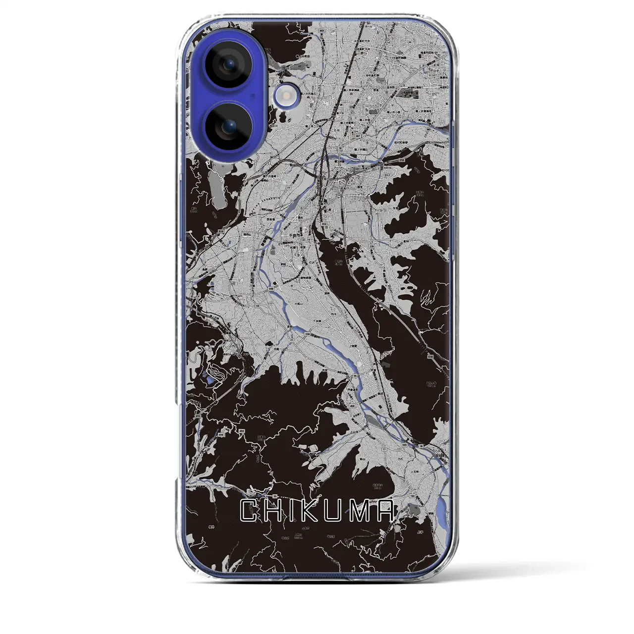 【千曲(長野県)】地図柄iPhoneケース(クリアタイプ)