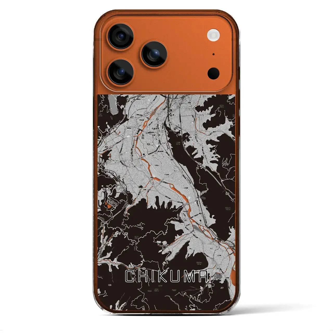 【千曲(長野県)】地図柄iPhoneケース(クリアタイプ)