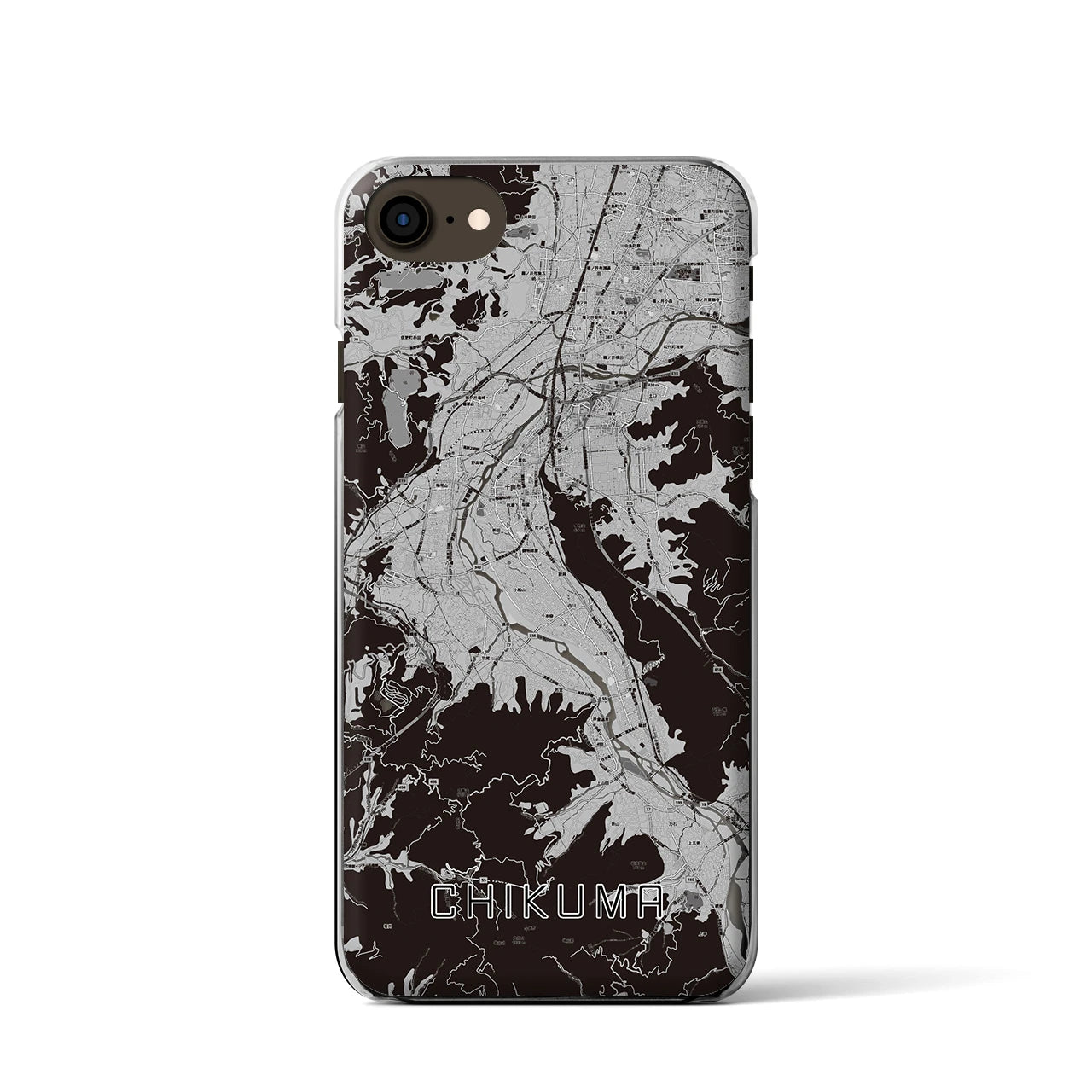 【千曲(長野県)】地図柄iPhoneケース(クリアタイプ)