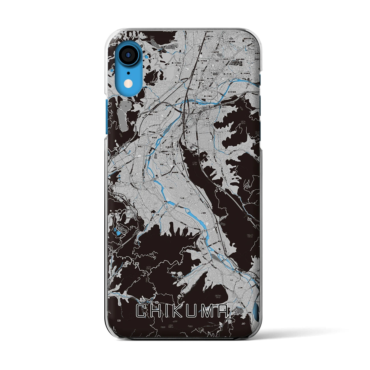 【千曲(長野県)】地図柄iPhoneケース(クリアタイプ)