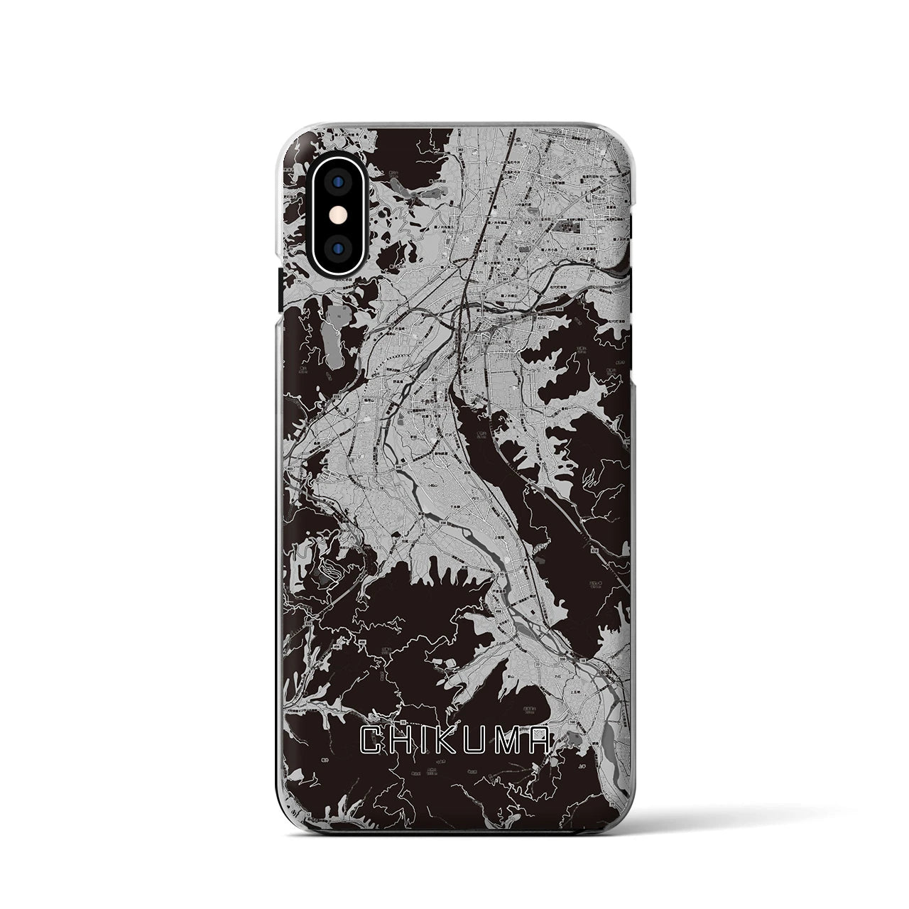 【千曲(長野県)】地図柄iPhoneケース(クリアタイプ)