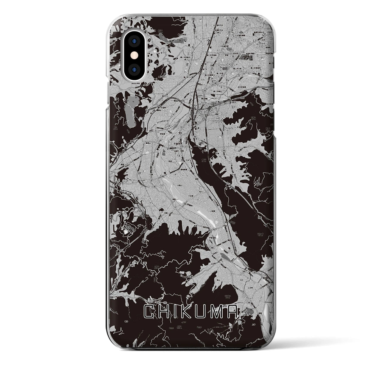 【千曲(長野県)】地図柄iPhoneケース(クリアタイプ)