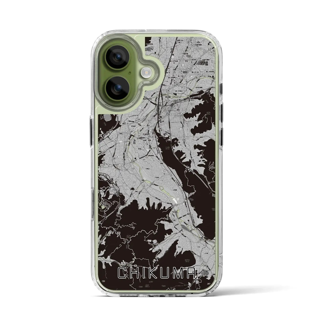 【千曲(長野県)】地図柄iPhoneケース(MagSafeタイプ)