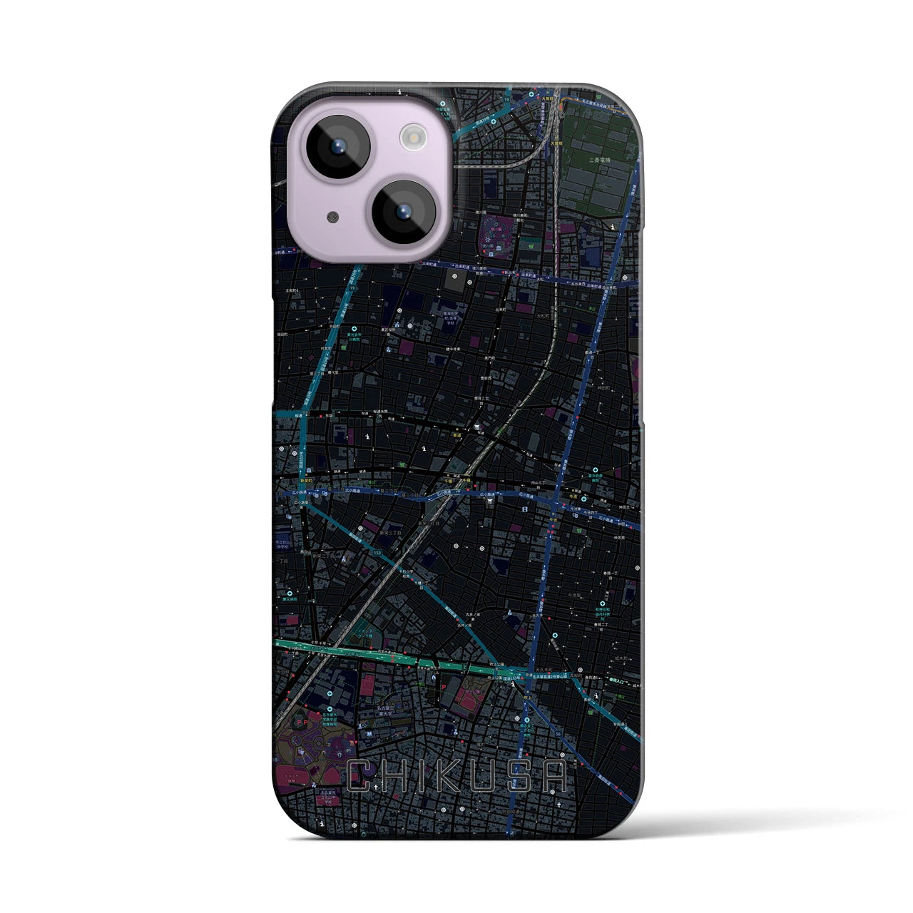 【千種(愛知県)】地図柄iPhoneケース(バックカバータイプ)