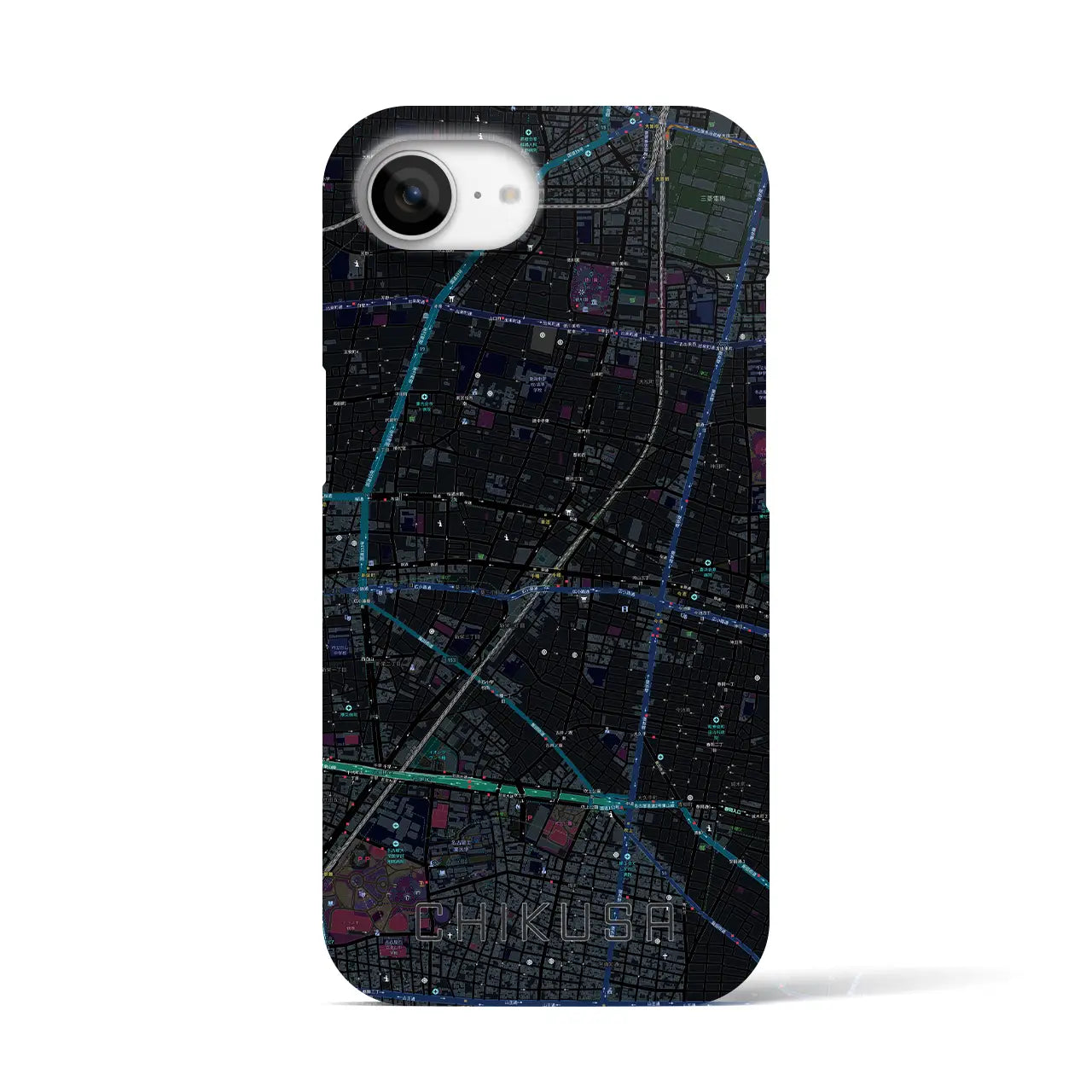 【千種(愛知県)】地図柄iPhoneケース(バックカバータイプ)