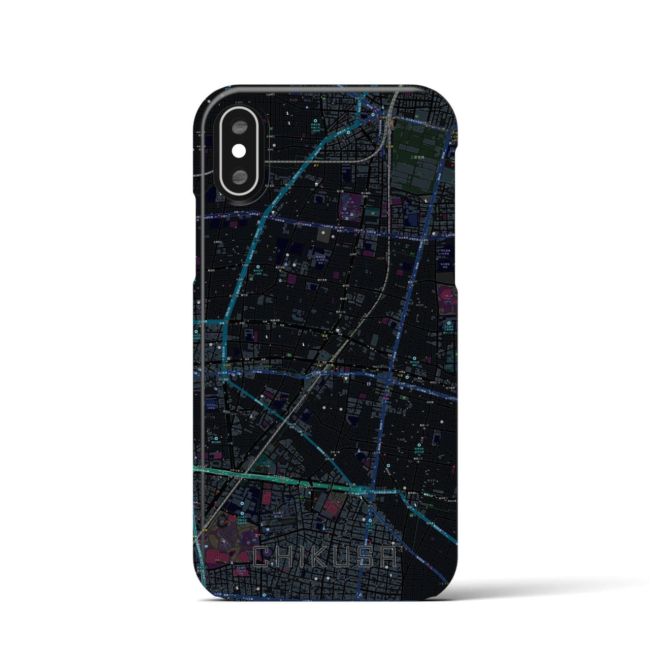 【千種(愛知県)】地図柄iPhoneケース(バックカバータイプ)