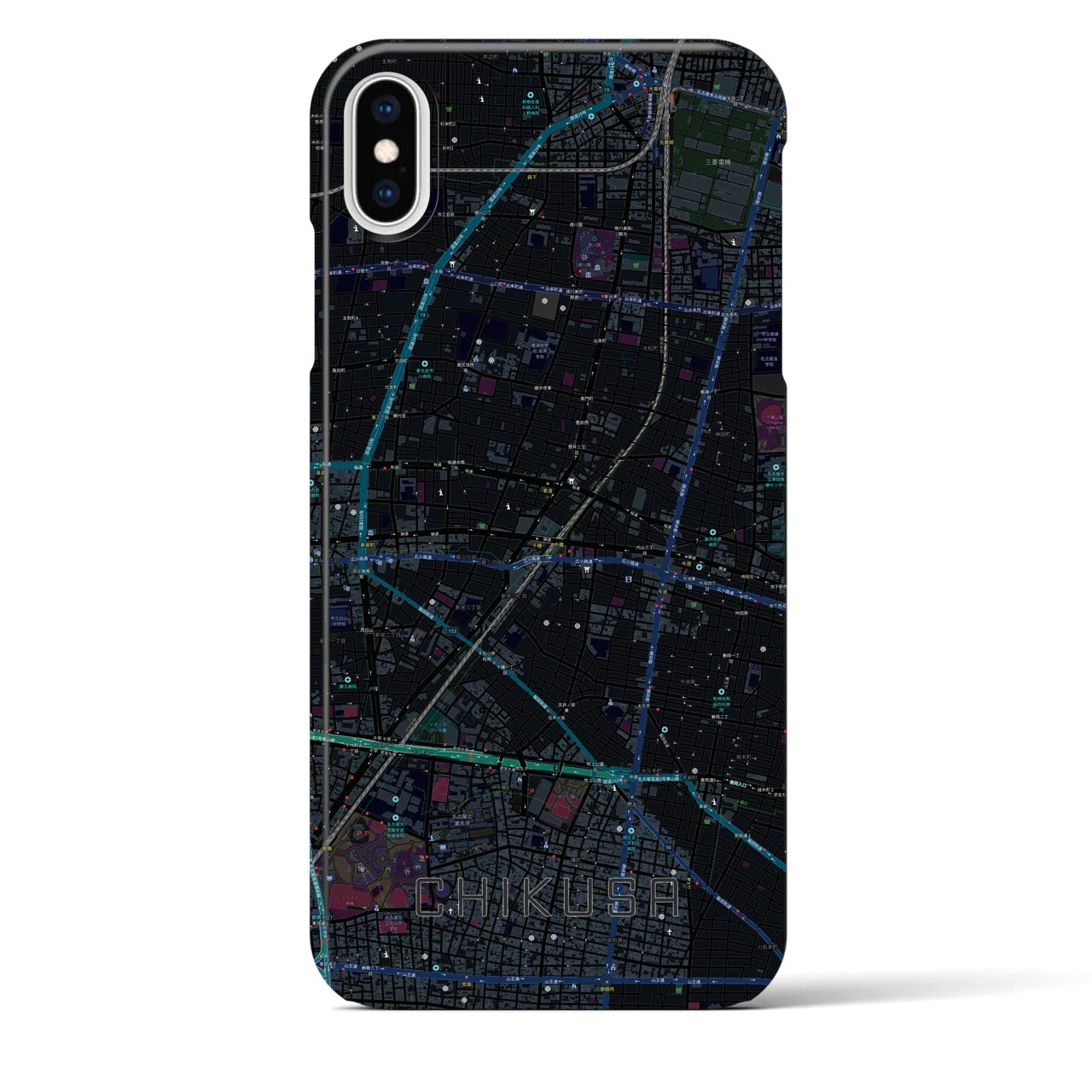 【千種(愛知県)】地図柄iPhoneケース(バックカバータイプ)