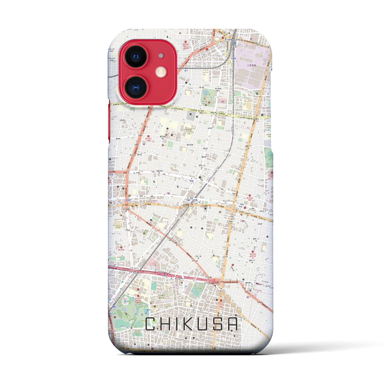 【千種(愛知県)】地図柄iPhoneケース(バックカバータイプ)