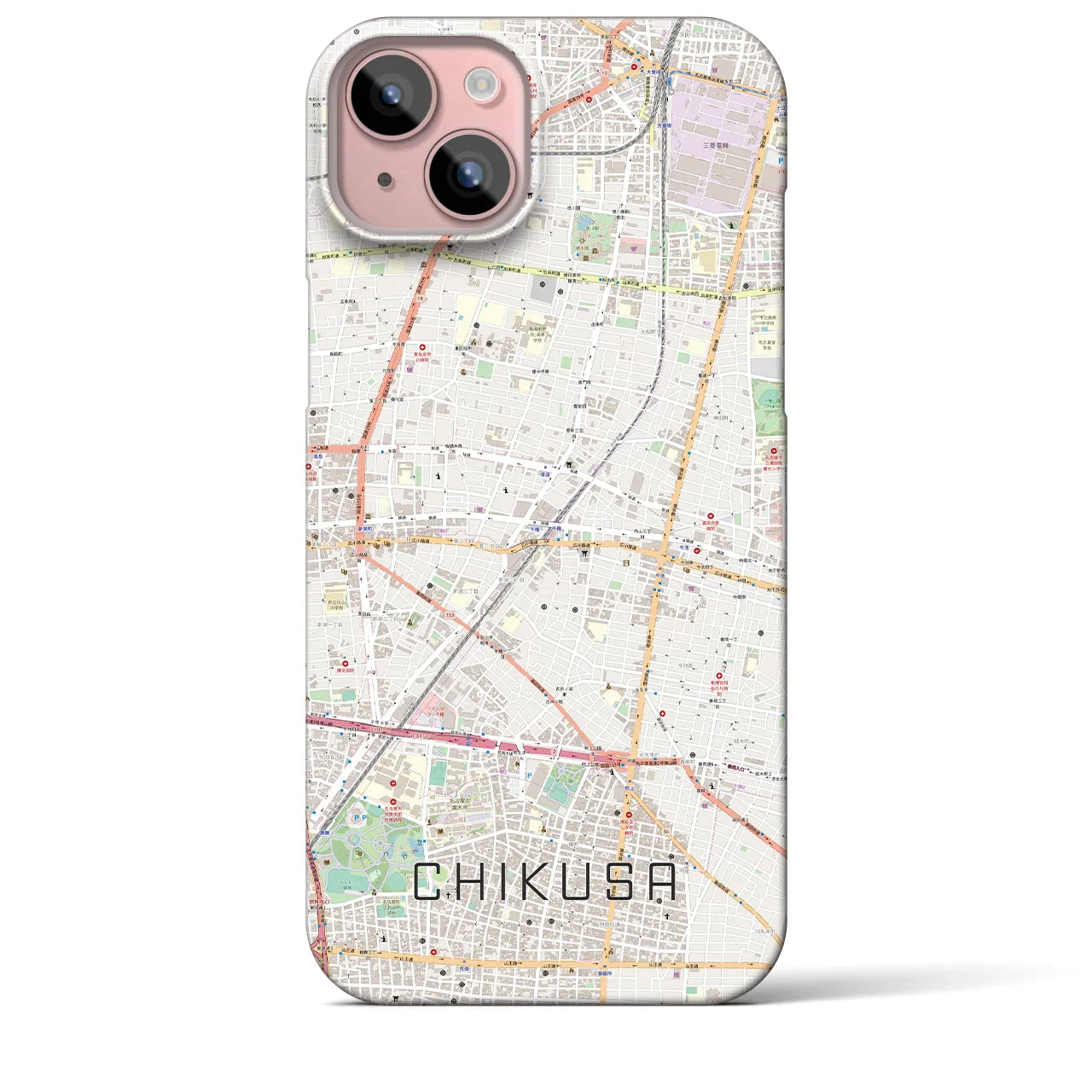 【千種(愛知県)】地図柄iPhoneケース(バックカバータイプ)