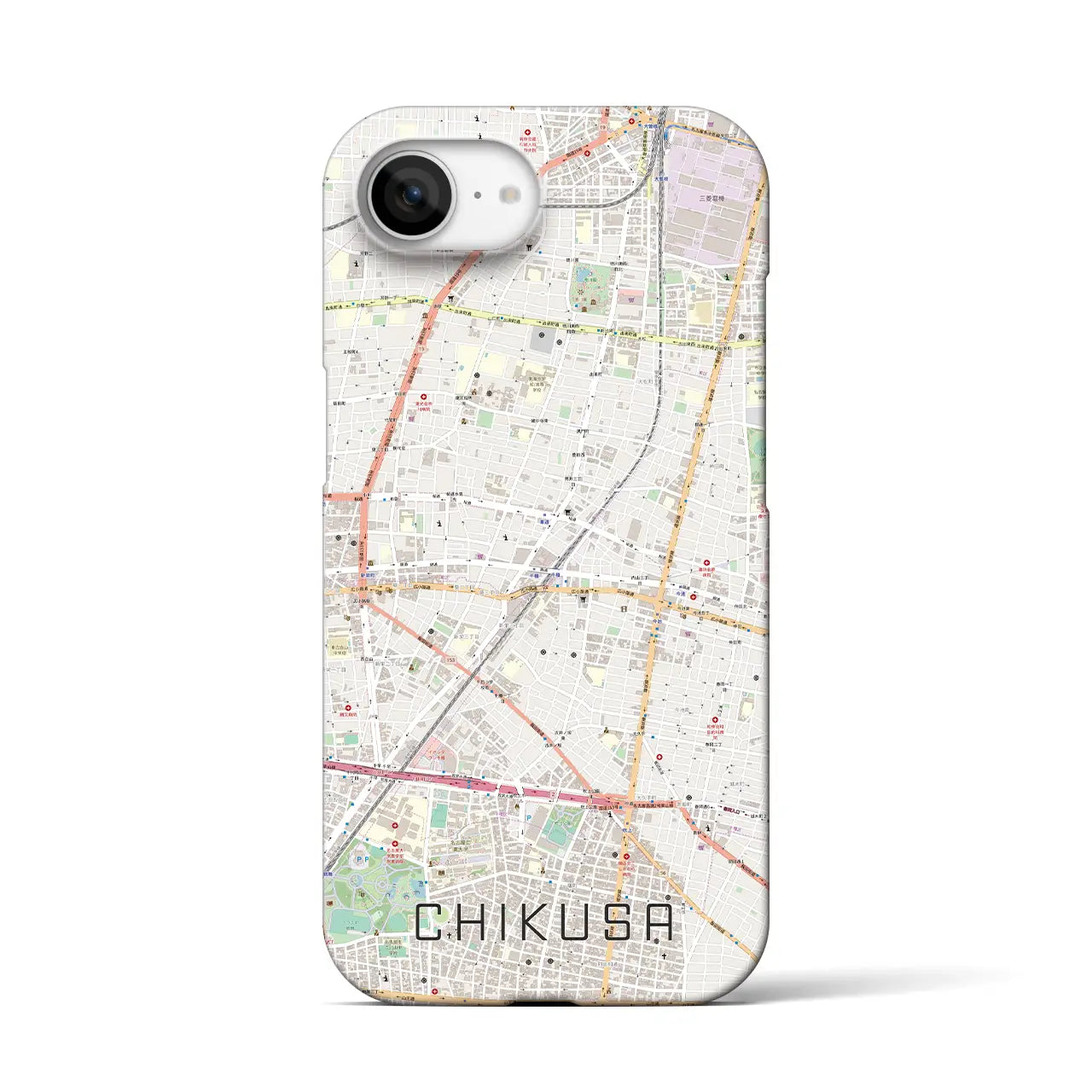 【千種(愛知県)】地図柄iPhoneケース(バックカバータイプ)