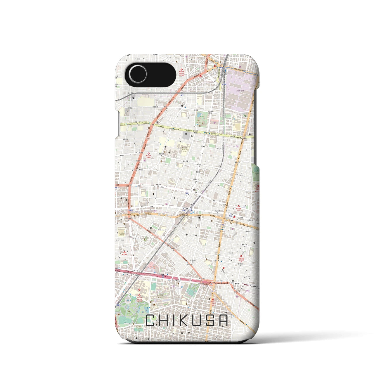 【千種(愛知県)】地図柄iPhoneケース(バックカバータイプ)