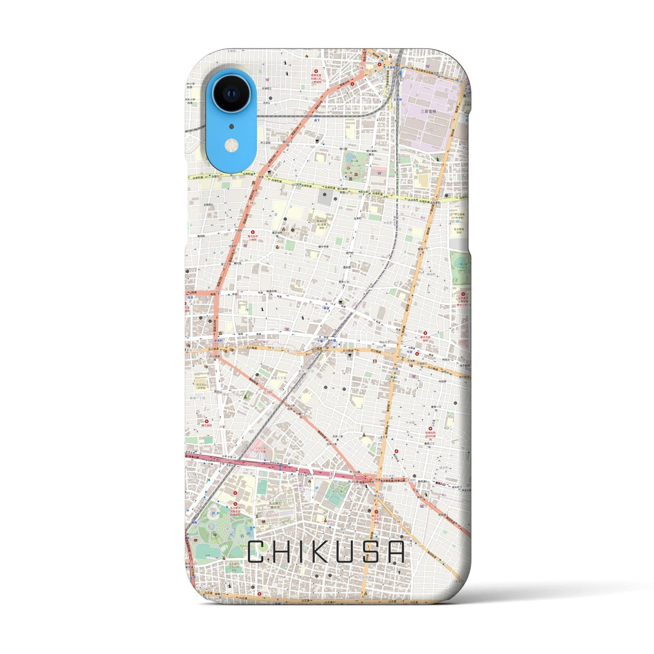 【千種(愛知県)】地図柄iPhoneケース(バックカバータイプ)