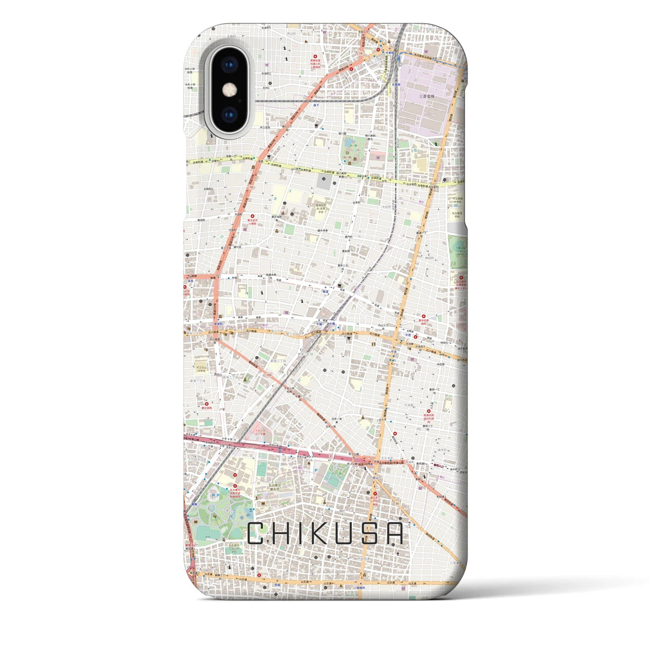 【千種(愛知県)】地図柄iPhoneケース(バックカバータイプ)