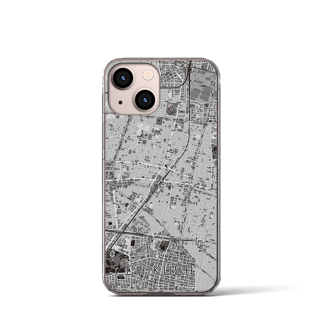 【千種(愛知県)】地図柄iPhoneケース(クリアタイプ)