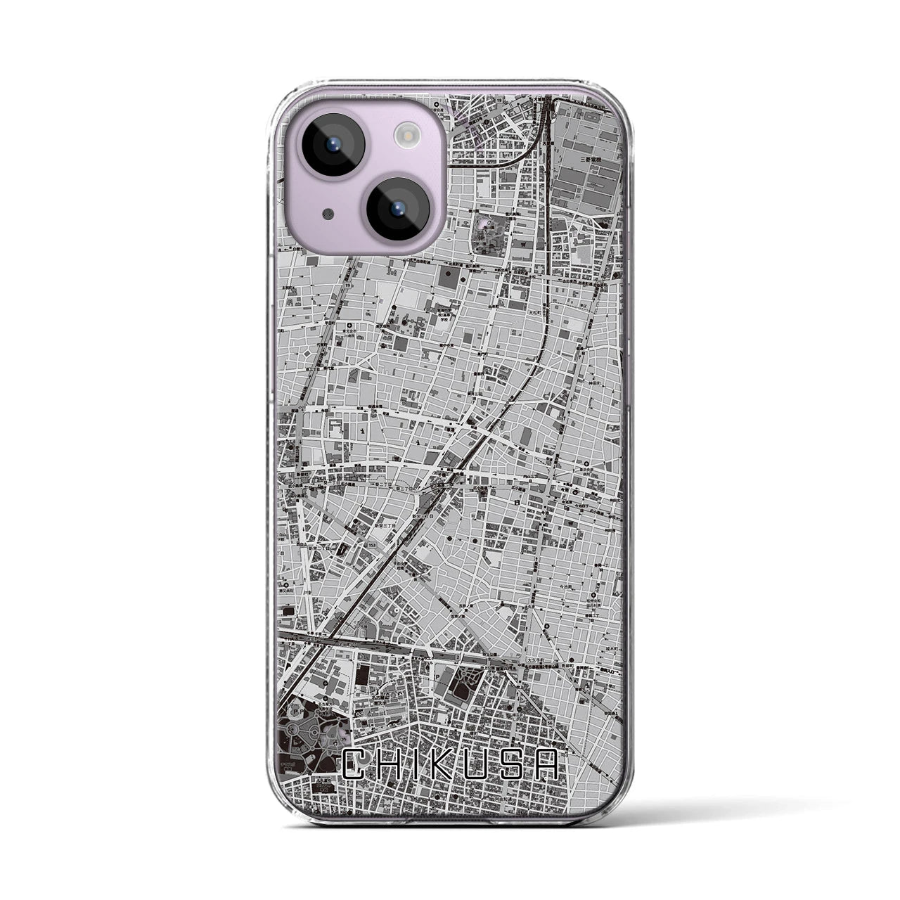 【千種(愛知県)】地図柄iPhoneケース(クリアタイプ)