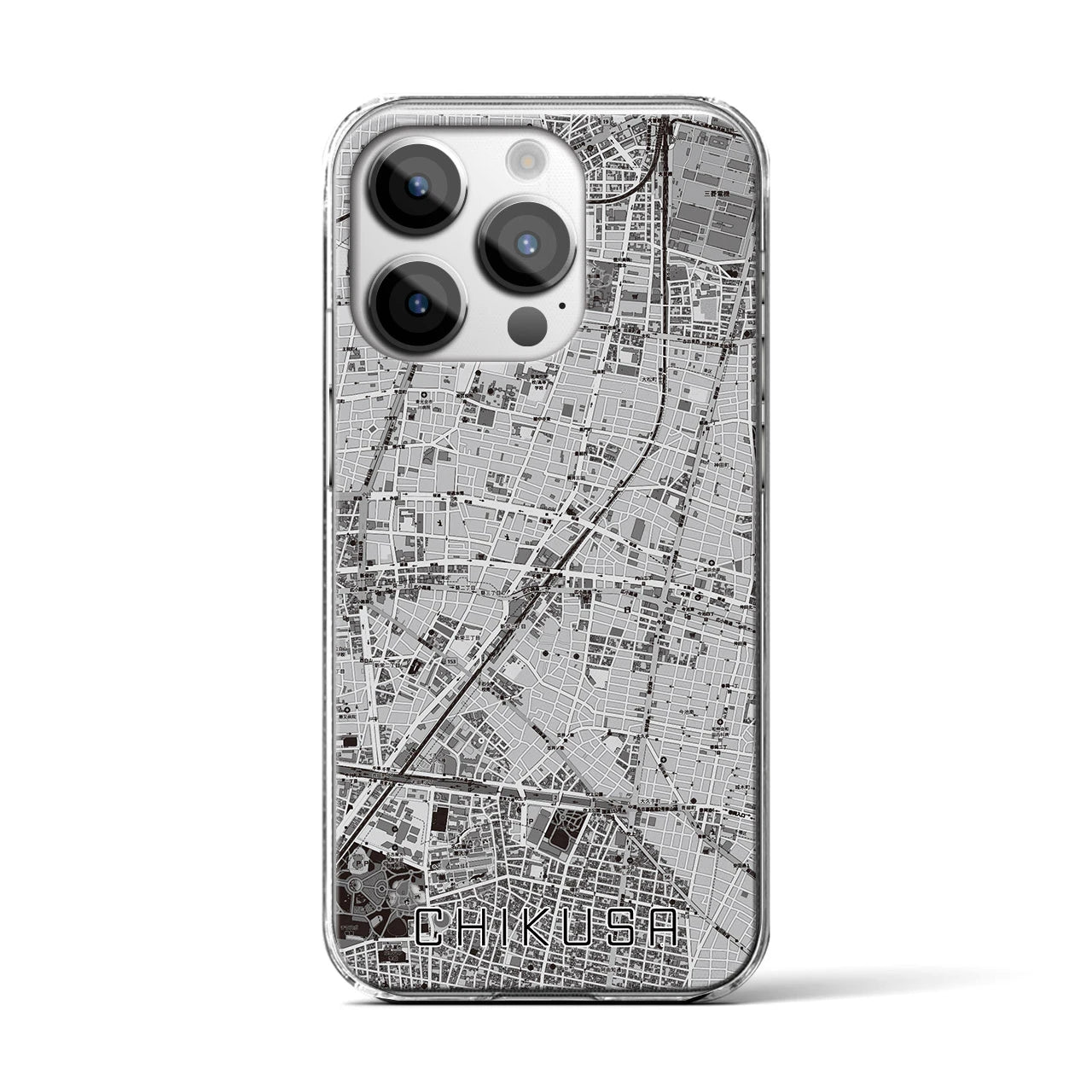 【千種(愛知県)】地図柄iPhoneケース(クリアタイプ)