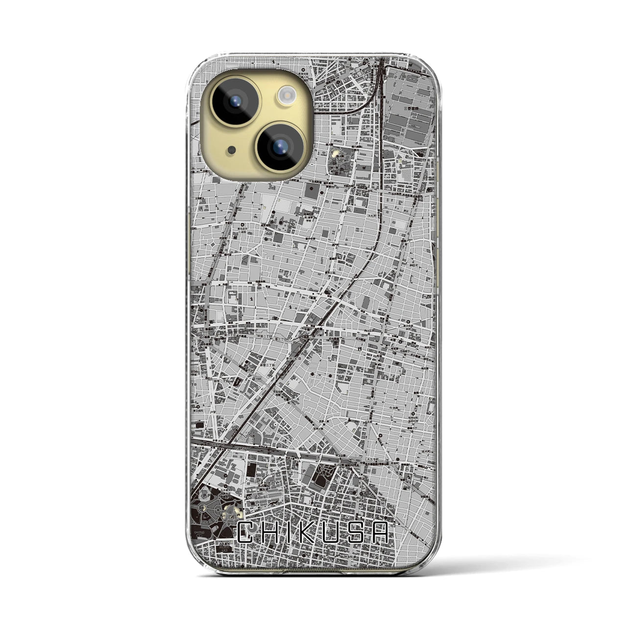 【千種(愛知県)】地図柄iPhoneケース(クリアタイプ)