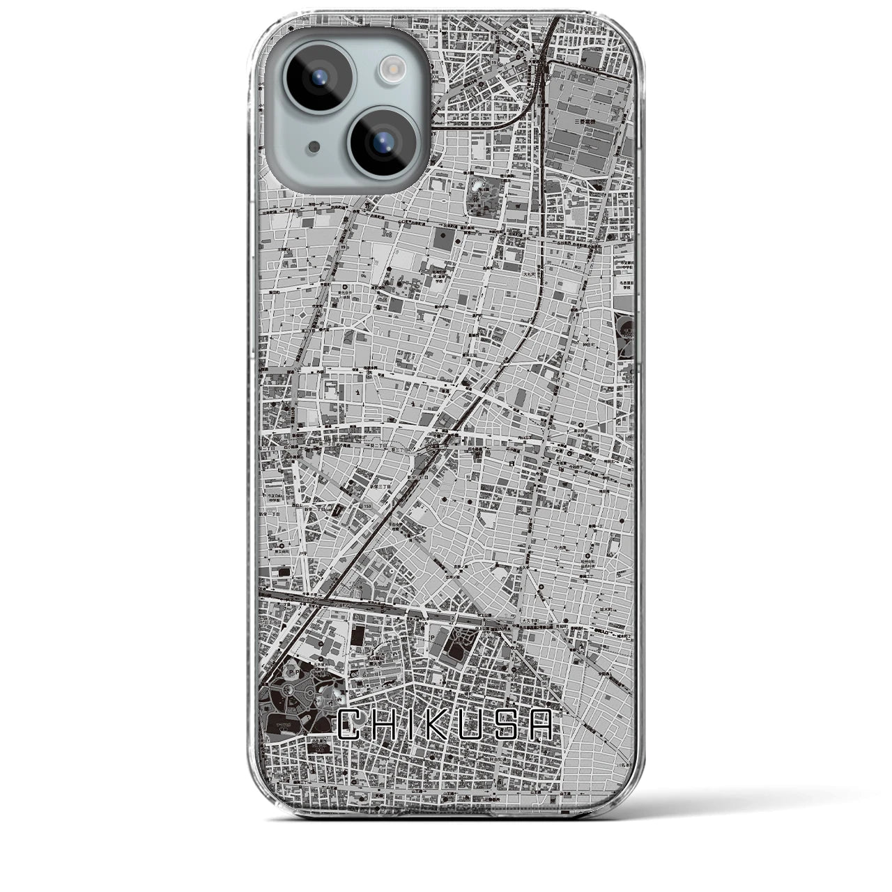 【千種(愛知県)】地図柄iPhoneケース(クリアタイプ)