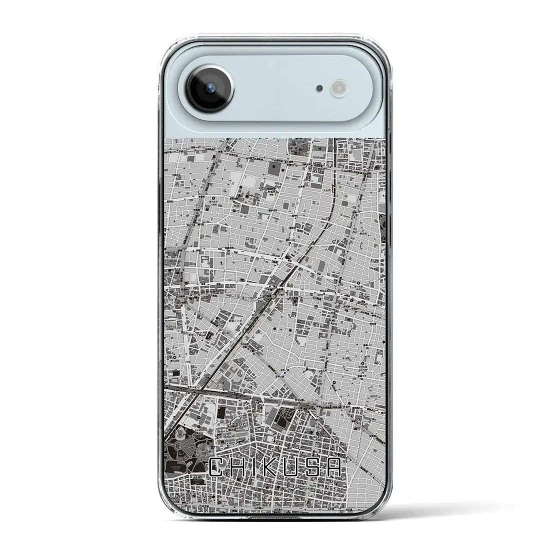 【千種(愛知県)】地図柄iPhoneケース(クリアタイプ)モノトーン・iPhone 17 Pro Max 用
