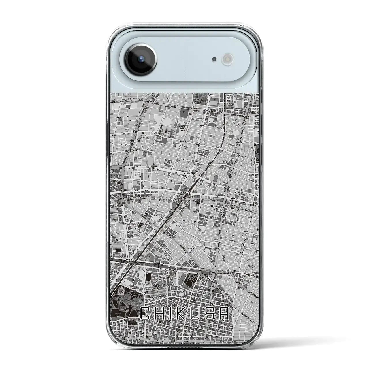 【千種(愛知県)】地図柄iPhoneケース(クリアタイプ)モノトーン・iPhone 17 Pro Max 用