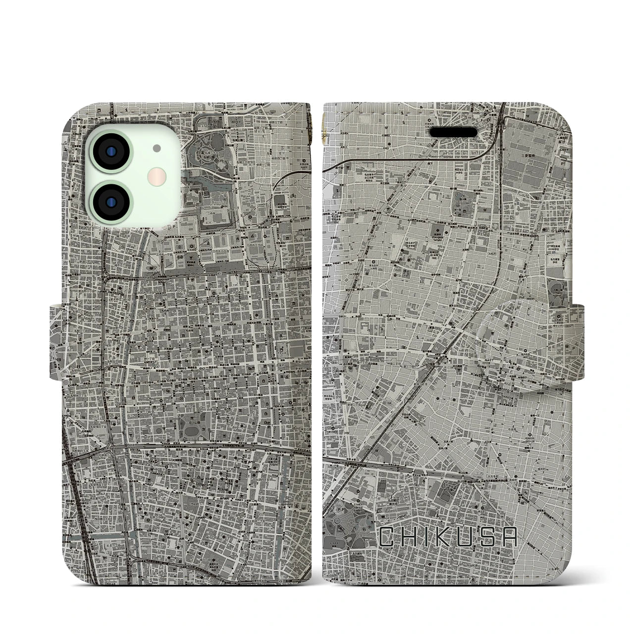 【千種(愛知県)】地図柄iPhoneケース(手帳タイプ)