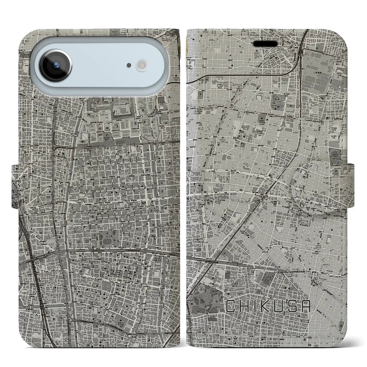 【千種(愛知県)】地図柄iPhoneケース(手帳タイプ)