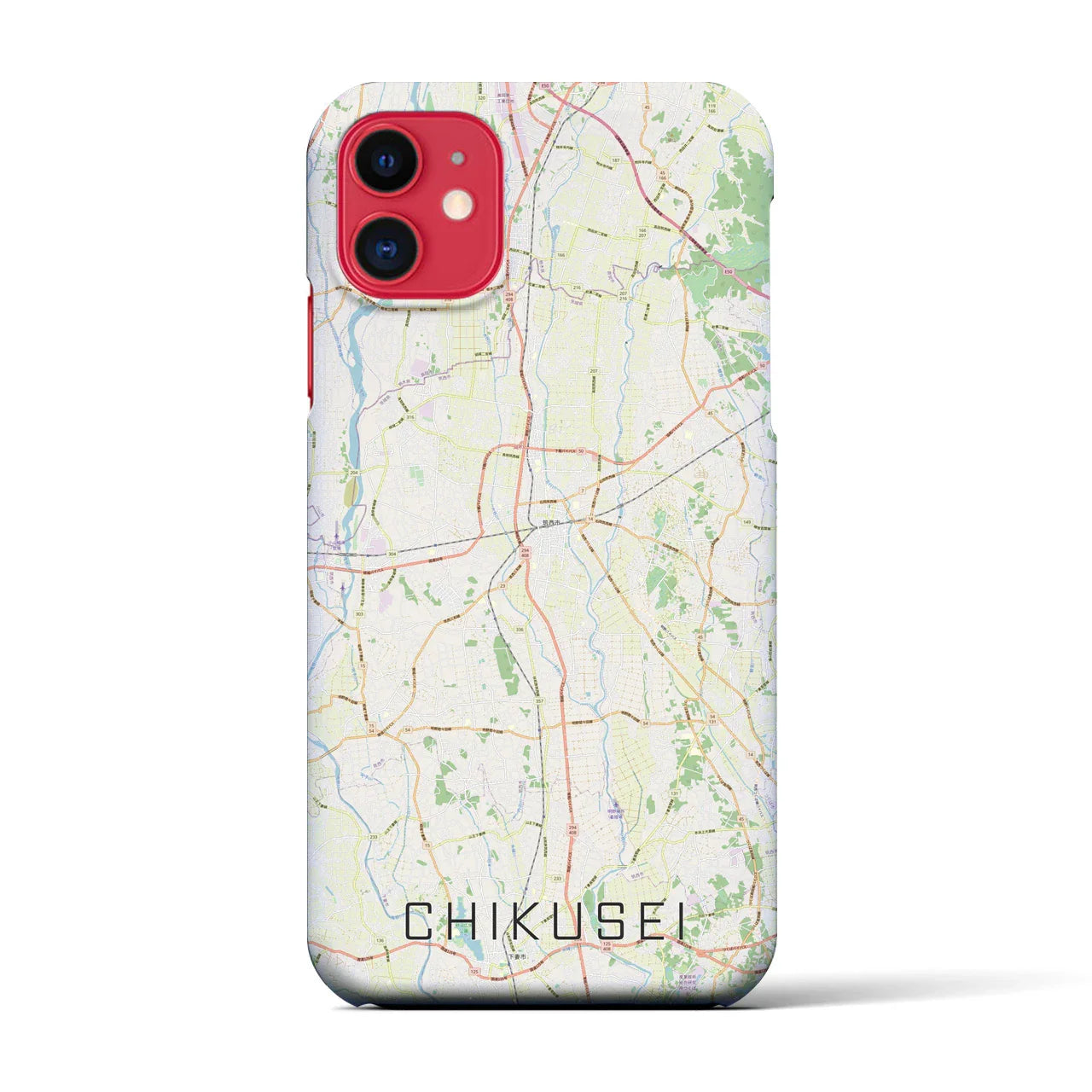 【筑西(茨城県)】地図柄iPhoneケース(バックカバータイプ)