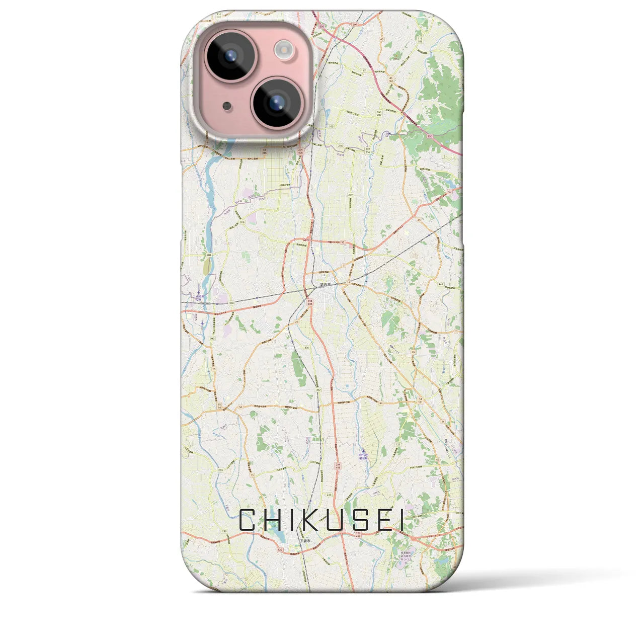 【筑西(茨城県)】地図柄iPhoneケース(バックカバータイプ)