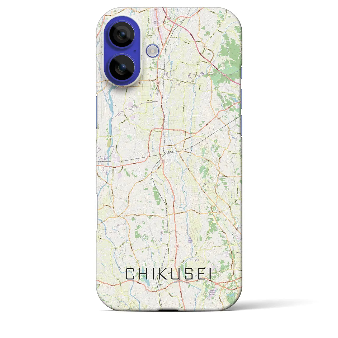 【筑西(茨城県)】地図柄iPhoneケース(バックカバータイプ)ブラック・iPhone 16 Pro Max 用