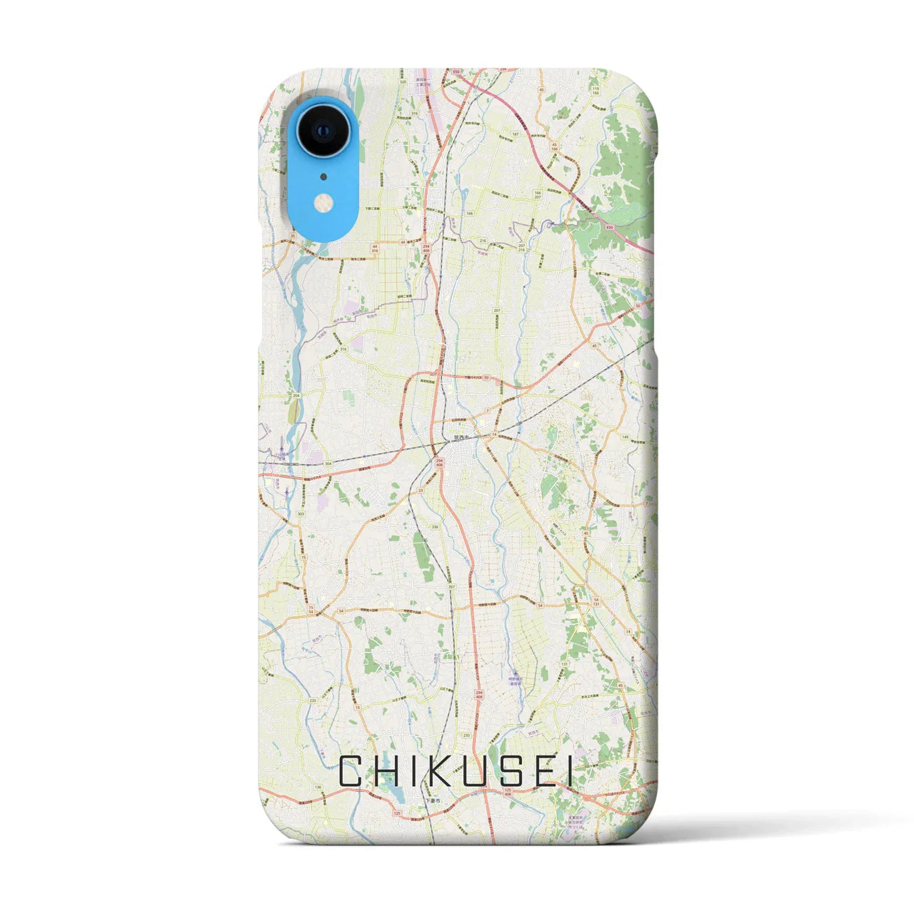 【筑西(茨城県)】地図柄iPhoneケース(バックカバータイプ)