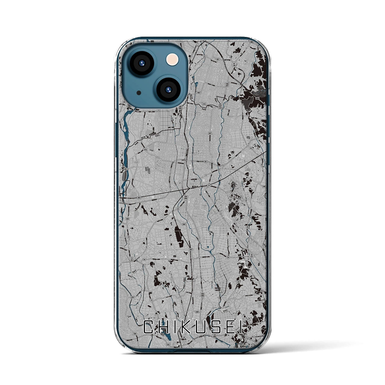 【筑西(茨城県)】地図柄iPhoneケース(クリアタイプ)